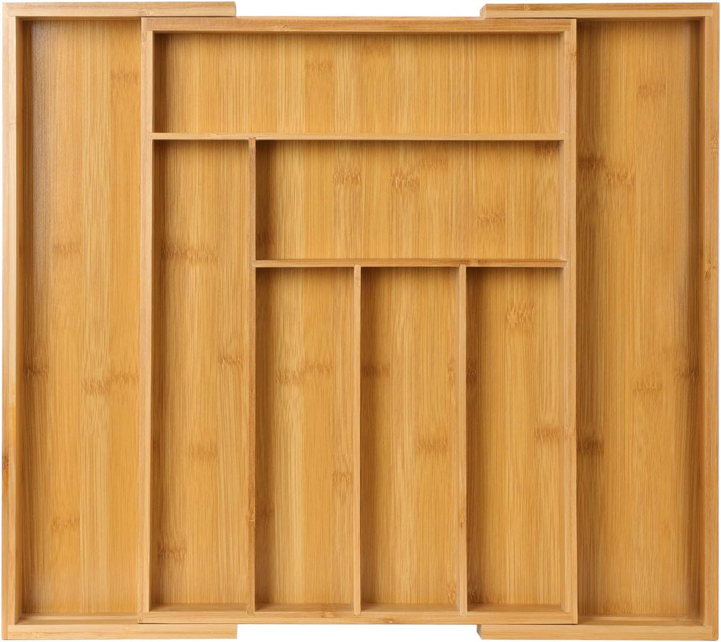 Pipishell Bamboo Silverware Organizer, Expandable Cutlery Tray, kitchen organizer for