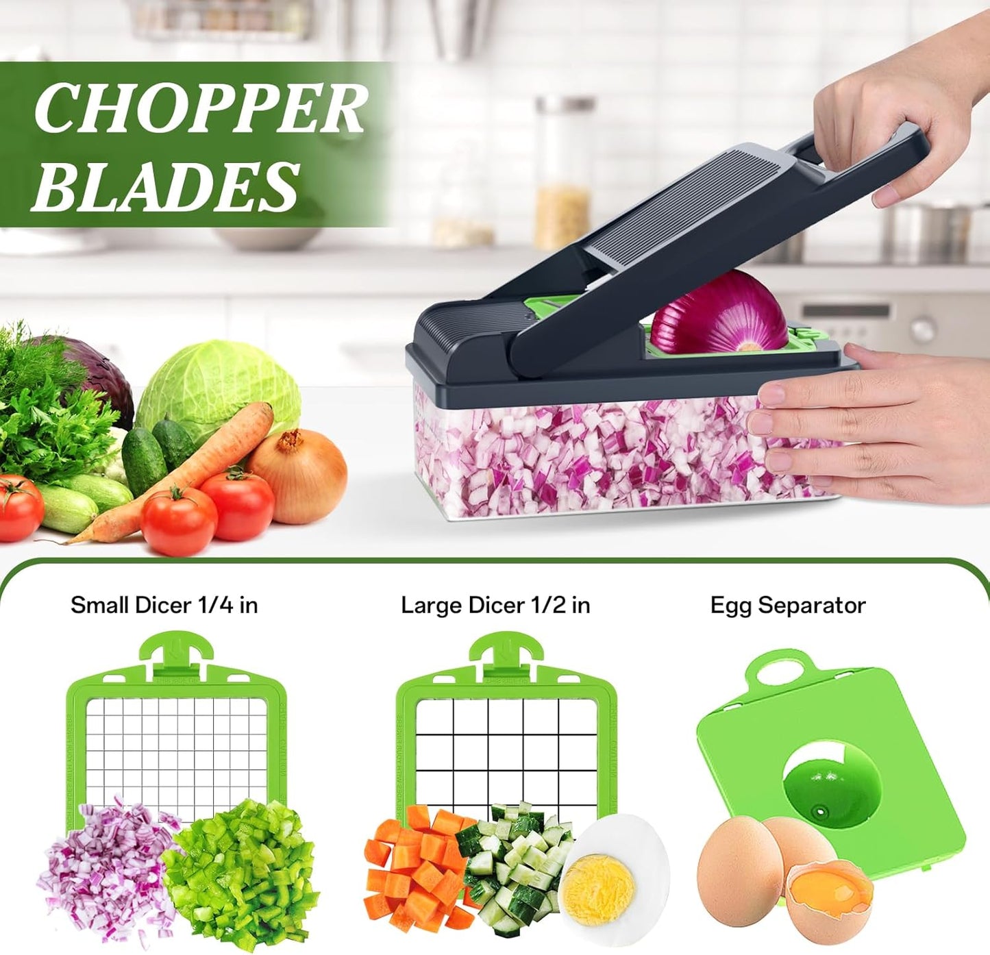 HomeHacks Vegetable Chopper & Vegetable Cutter, 12 in 1